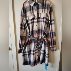 Cupshe Multicolor Plaid Button Down Shirt Dress